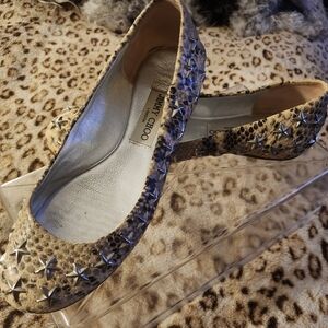 JIMMY CHOO Phython Print Ballet Flats